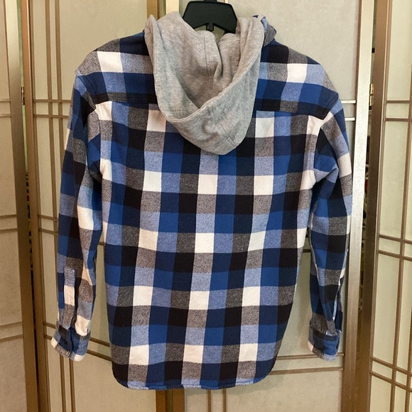 American Eagle flannel shirt with removable hood, men’s size medium - Picture 4 of 7